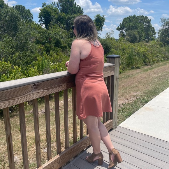 Dusty Orange/Coral Tank top dress - Picture 2 of 4